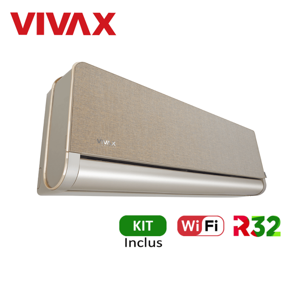 Aer conditionat Vivax H+Design 12000 BTU - WiFi, Kit inclus, Gold