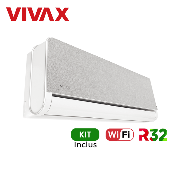 Aer conditionat Vivax H+Design 9000 BTU - WiFi, Kit inclus, Silver
