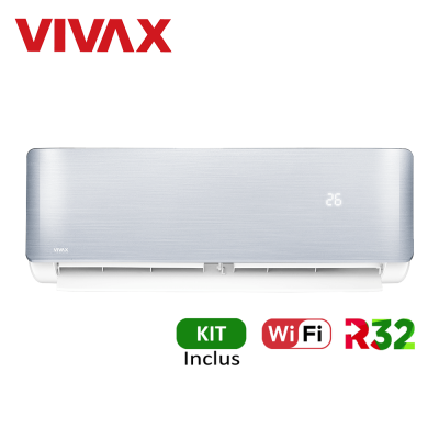Aer conditionat Vivax R-Design 12000 BTU - WiFi, Kit inclus, Silver