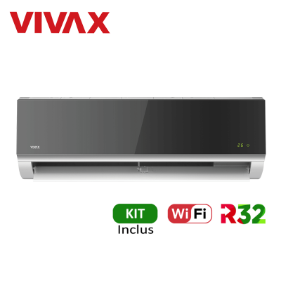 Aer conditionat Vivax R-Design 12000 BTU - WiFi, Kit inclus, Silver Mirror