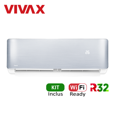 Aer conditionat Vivax R-Design 9000 BTU - Kit inclus, Silver