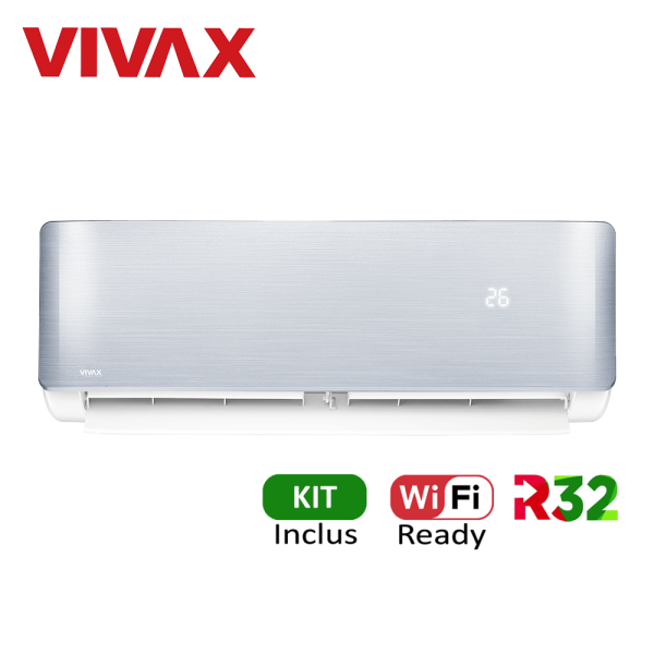 Aer conditionat Vivax R-Design 9000 BTU - Kit inclus, Silver