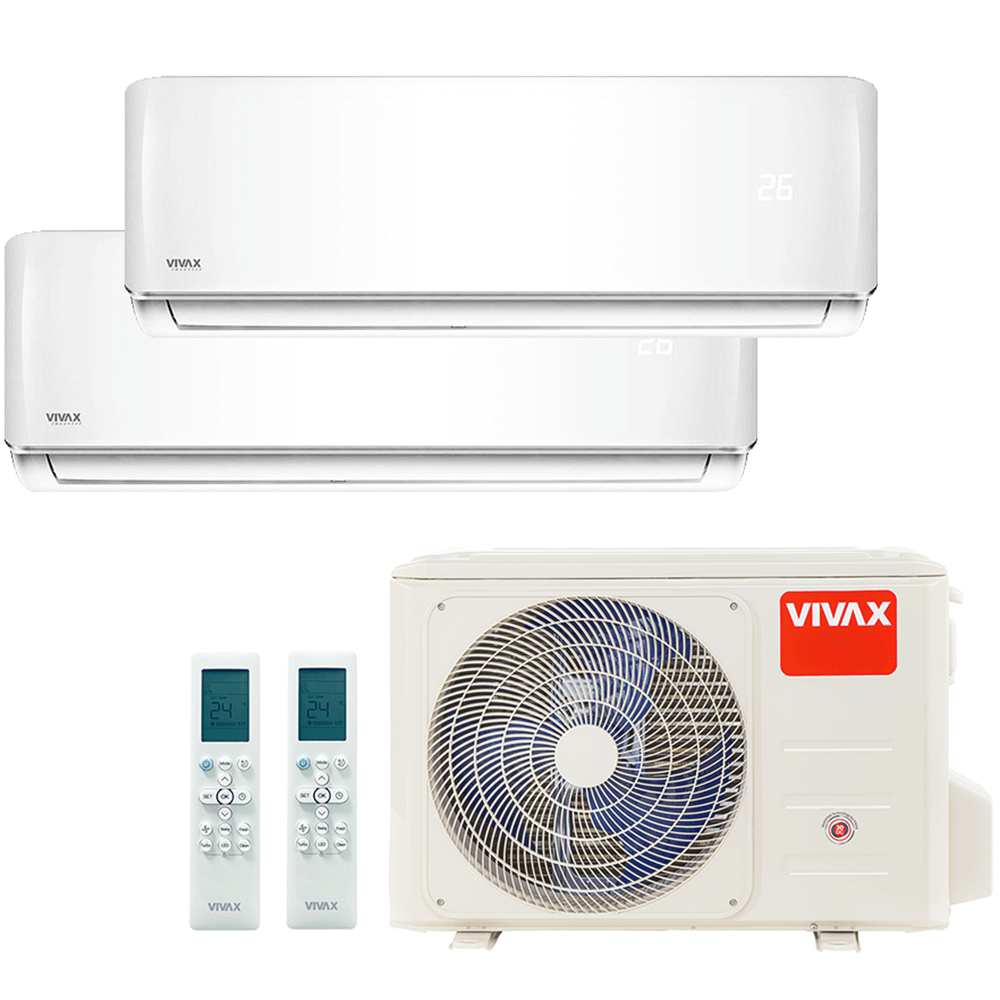 Aer conditionat multisplit Vivax 14000 BTU, 2 unitati R-design, 9+9 BTU
