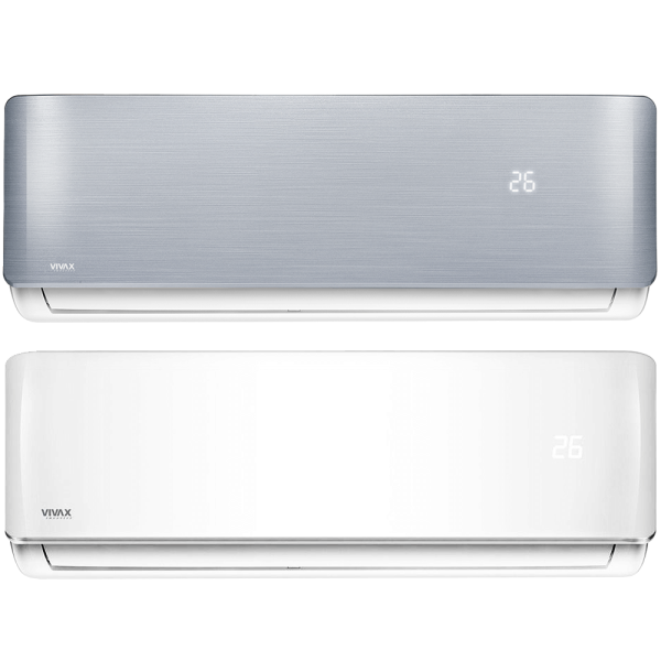 Aer conditionat multisplit Vivax 18000 BTU, 2 unitati R-design, 9+12 BTU, White/Silver