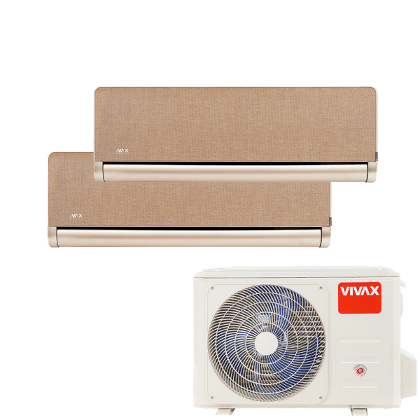 Aer conditionat multisplit Vivax 18000 BTU, 2 unitati H-design, 9+12 BTU, Gold