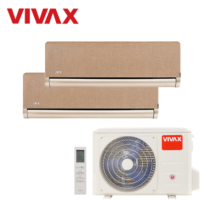 Aer conditionat multisplit Vivax 18000 BTU, 2 unitati H-design, 9+12 BTU, Gold