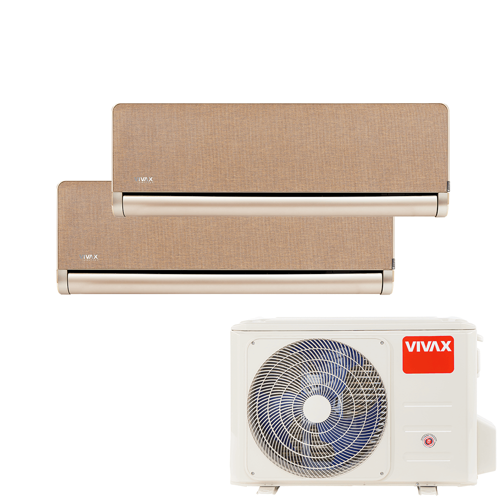 Aer conditionat multisplit Vivax 18000 BTU, 2 unitati H-design, 12+12 BTU, Gold