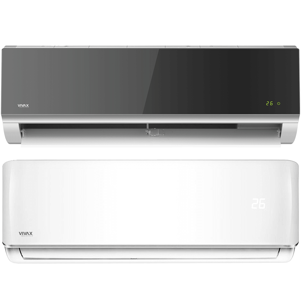 Aer conditionat multisplit Vivax 18000 BTU, 2 unitati R-design, 9+12 BTU, White/Silver Mirror