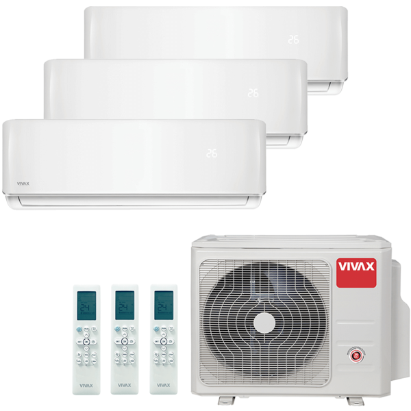 Aer conditionat multisplit Vivax 21000 BTU, 3 unitati R-design, 9+9+9 BTU