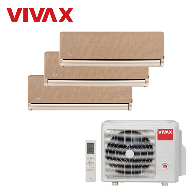 Aer conditionat multisplit Vivax 21000 BTU, 3 unitati H-design, 9+9+9 BTU, Gold