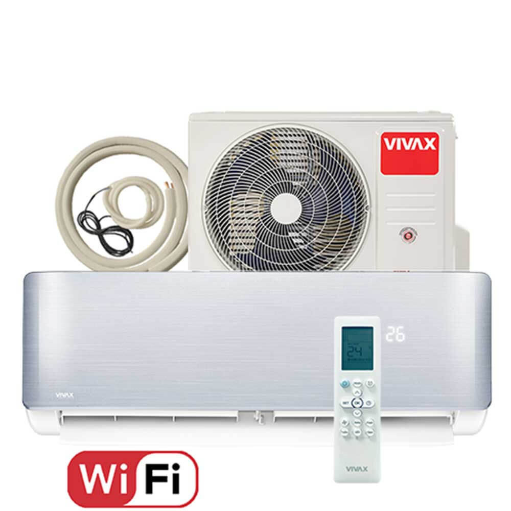 Aer conditionat Vivax R-Design 12000 BTU - WiFi, Kit inclus, Silver