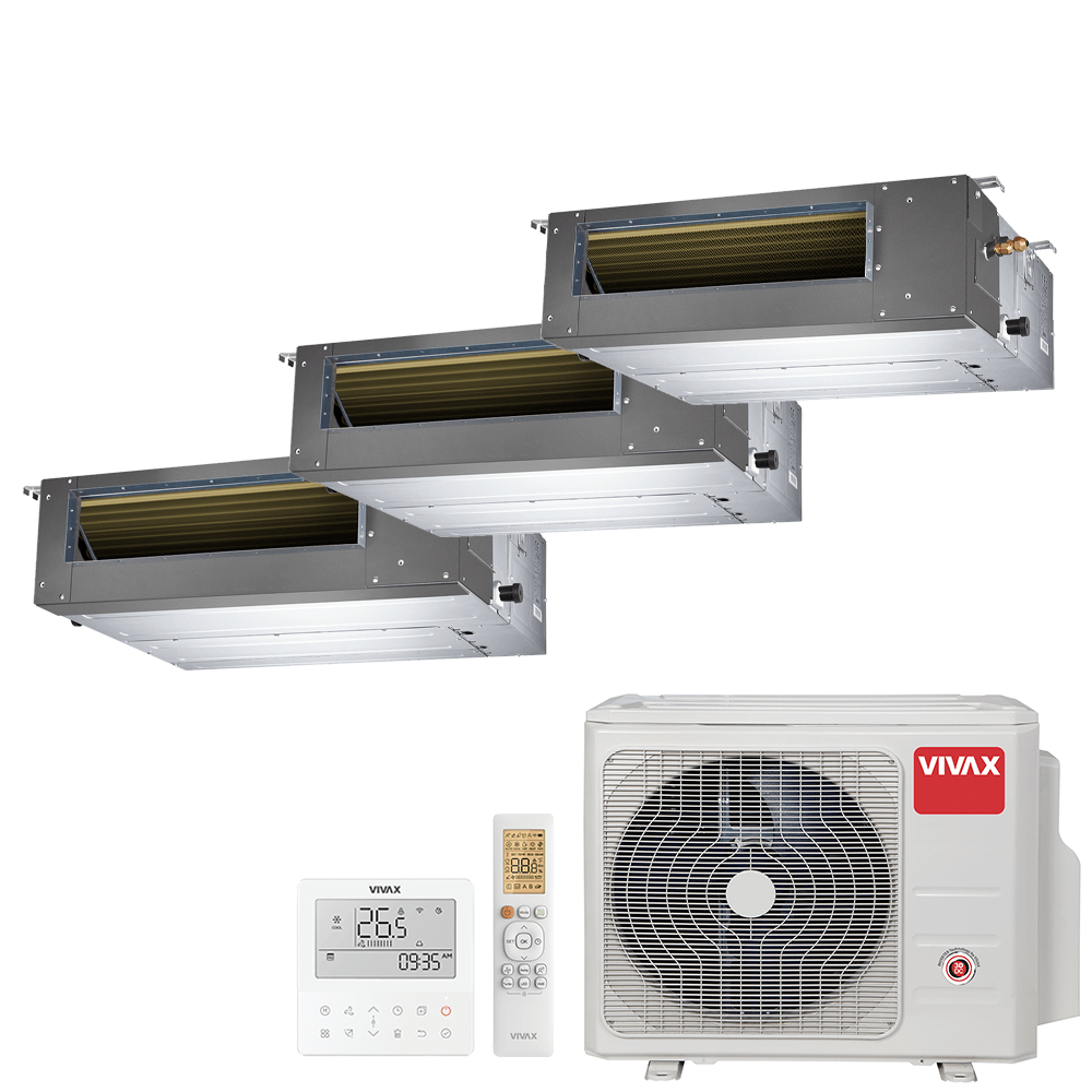 Aer conditionat multisplit Vivax 21000 BTU - 3 unitati Duct de tubulatura, 12+12+12 BTU