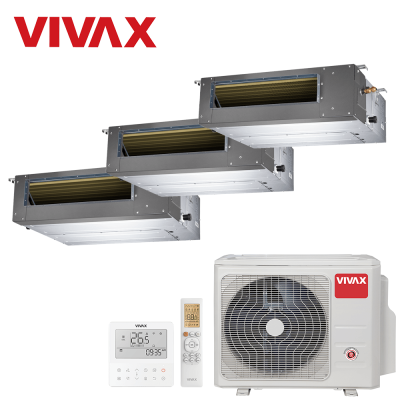 Aer conditionat multisplit Vivax 27000 BTU - 3 unitati Duct de tavan, 12+12+12 BTU