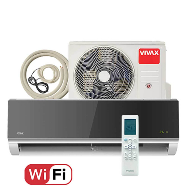 Aer conditionat Vivax R-Design 12000 BTU - WiFi, Kit inclus, Silver Mirror