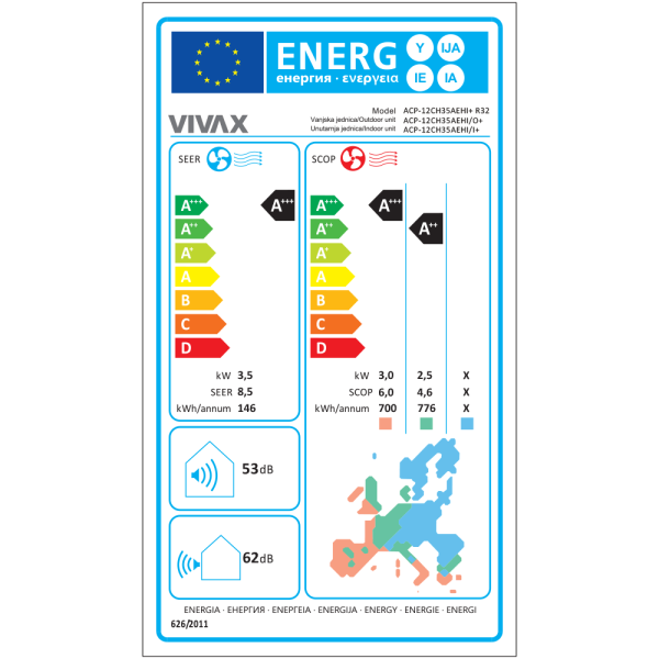 Aer conditionat Vivax H+Design 12000 BTU - WiFi, Kit inclus, Gray Mirror