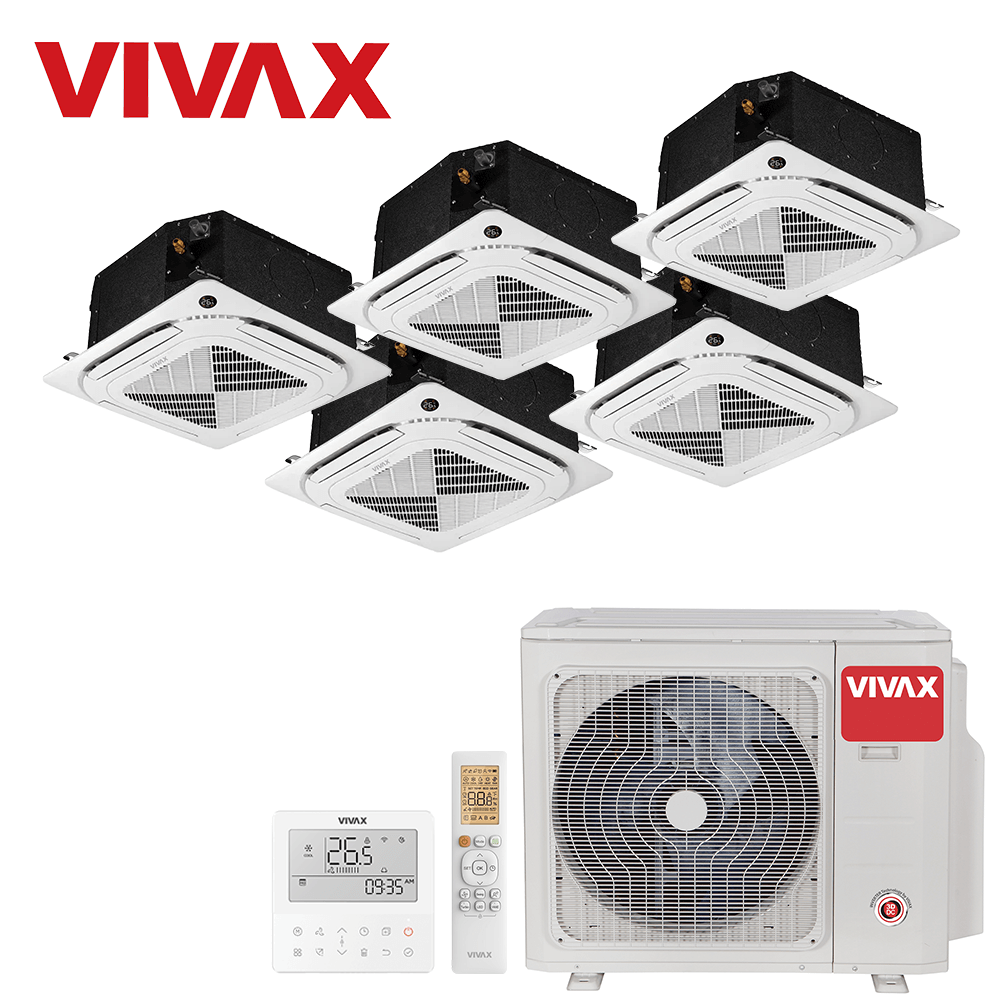 Aer conditionat multisplit Vivax 42000 BTU - 5 unitati Caseta 4 directii, 9+9+9+9+12 BTU