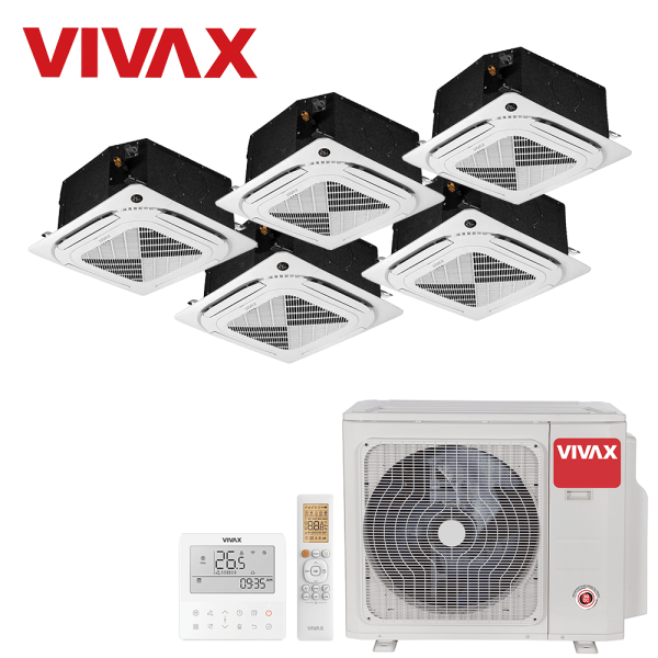Aer conditionat multisplit Vivax 42000 BTU - 5 unitati Caseta de tavan, 9+9+9+12+12 BTU