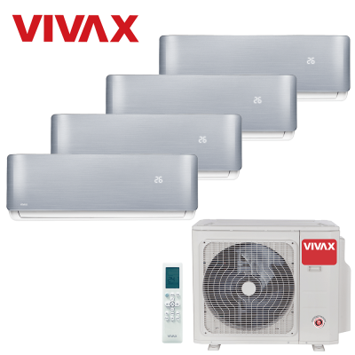 Aer conditionat multisplit Vivax 28000 BTU, 4 unitati R-design, 9+9+9+9 BTU, Silver