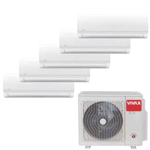Aer conditionat multisplit Vivax 42000 BTU, 5 unitati N-design, 9+9+9+9+9 BTU