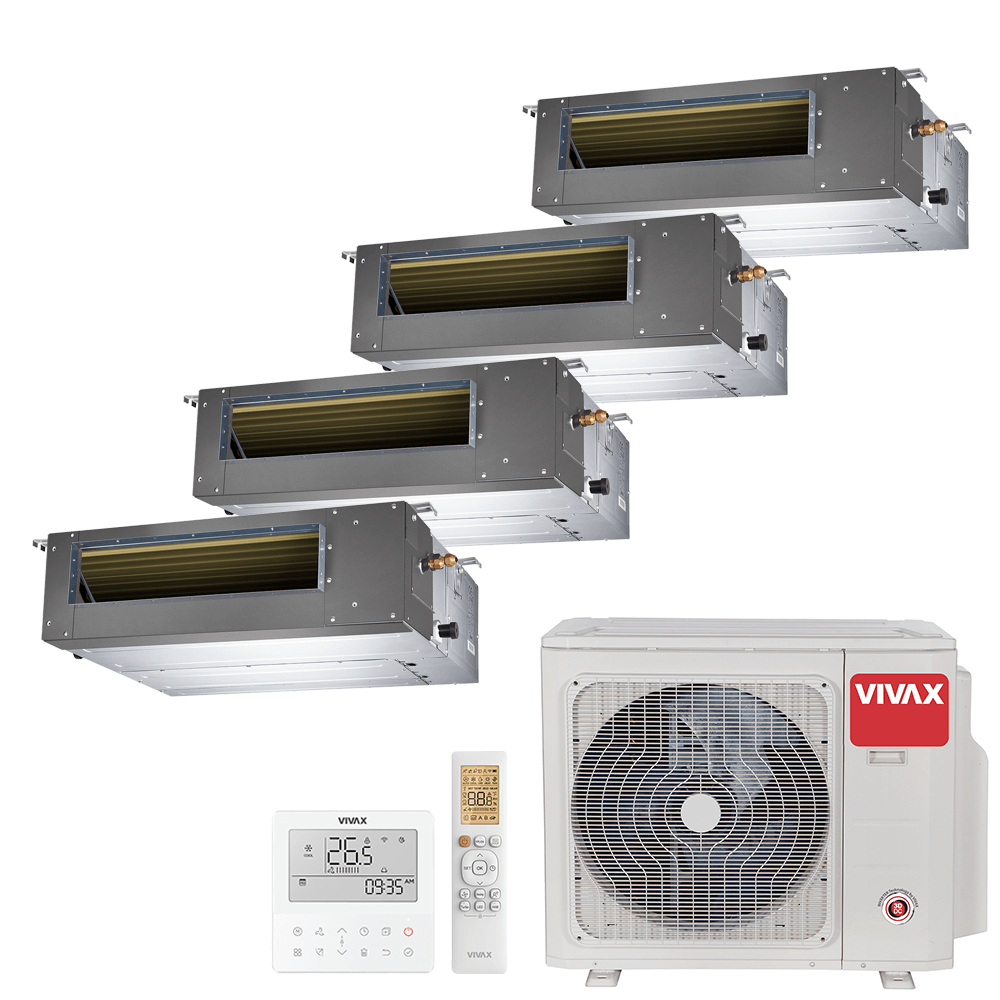 Aer conditionat multisplit Vivax 28000 BTU - 4 unitati Duct de tavan, 12+12+12+12 BTU