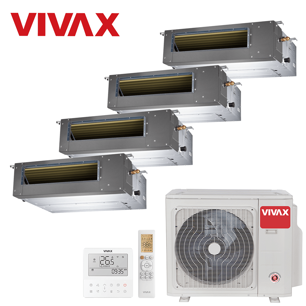 Aer conditionat multisplit Vivax 28000 BTU - 4 unitati Duct de tavan, 12+12+12+12 BTU