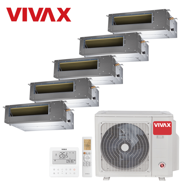 Aer conditionat multisplit Vivax 42000 BTU - 5 unitati Duct de tavan, 12+12+12+12+12 BTU