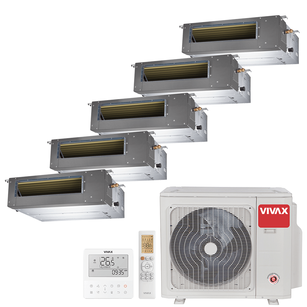 Aer conditionat multisplit Vivax 42000 BTU - 5 unitati Duct de tavan, 12+12+12+12+12 BTU