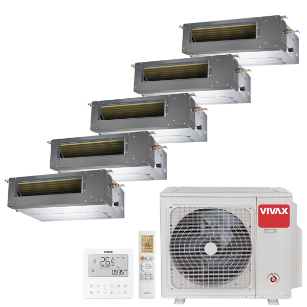 Aer conditionat multisplit Vivax 42000 BTU - 5 unitati Duct de tavan, 12+12+12+12+12 BTU