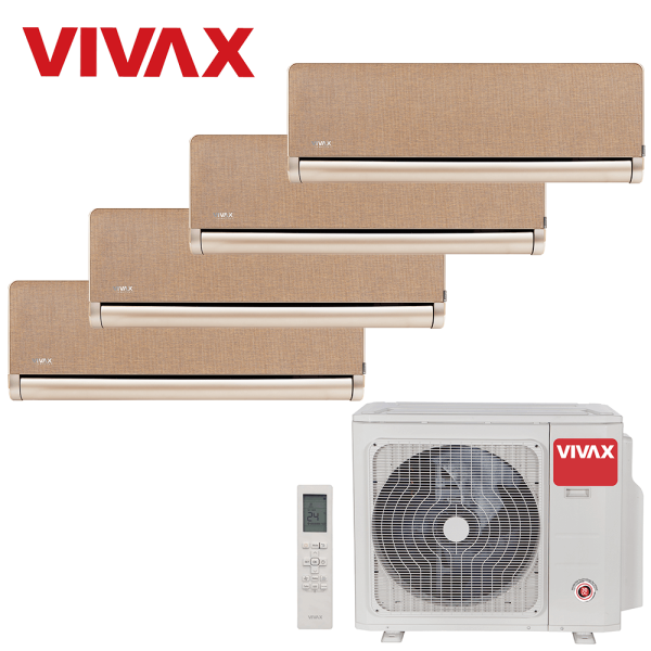 Aer conditionat multisplit Vivax 28000 BTU, 4 unitati H-design, 9+9+9+9 BTU, Gold