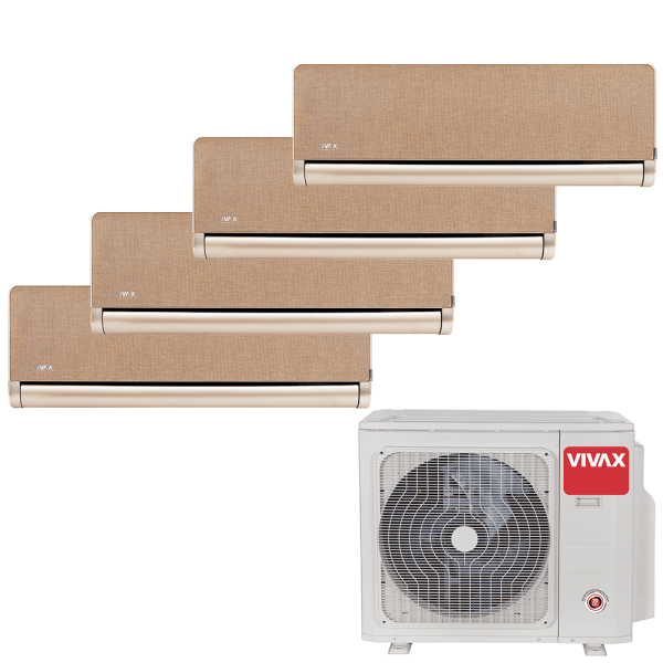Aer conditionat multisplit Vivax 36000 BTU, 4 unitati H-design, 9+9+9+12 BTU, Gold