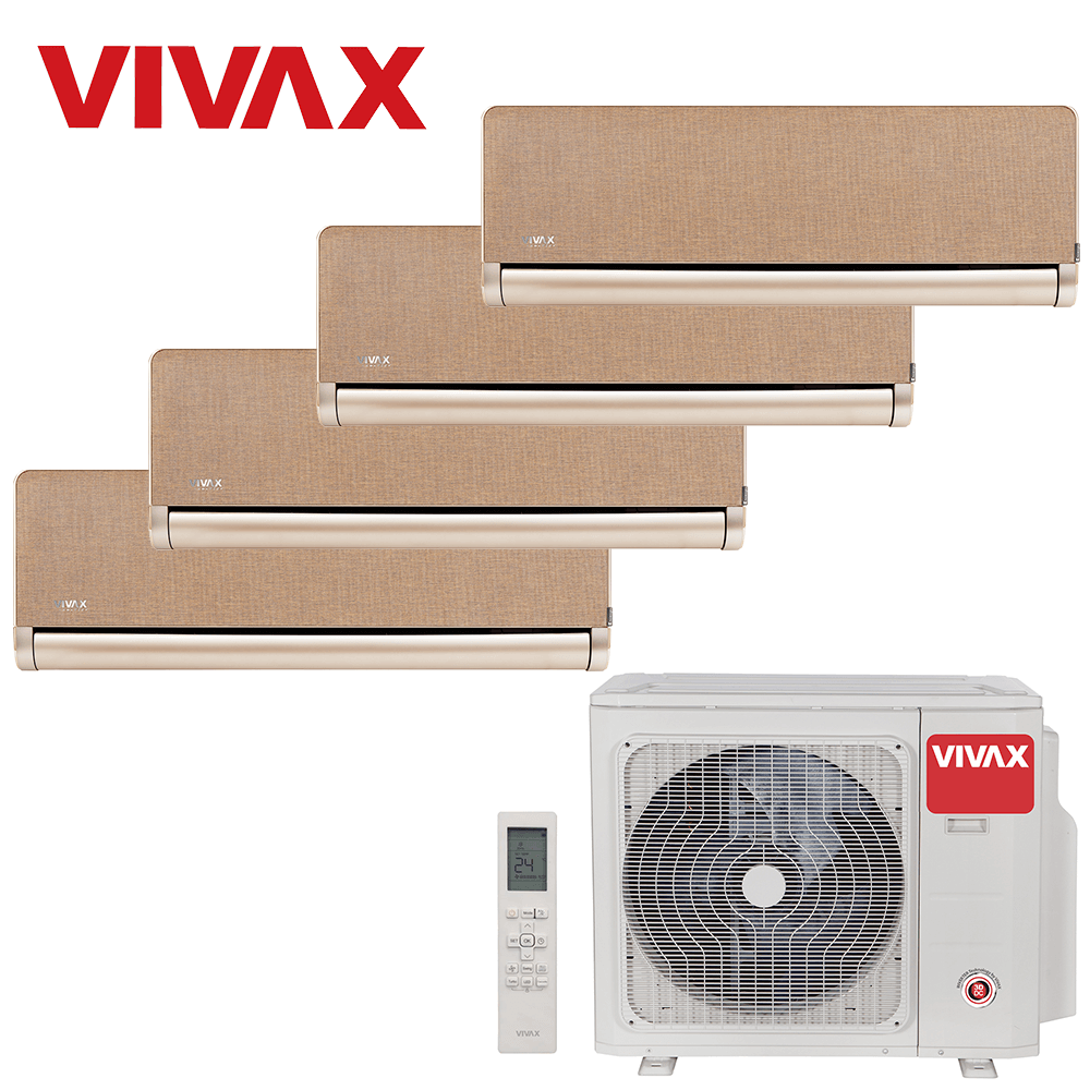 Aer conditionat multisplit Vivax 36000 BTU, 4 unitati H-design, 9+9+9+12 BTU, Gold