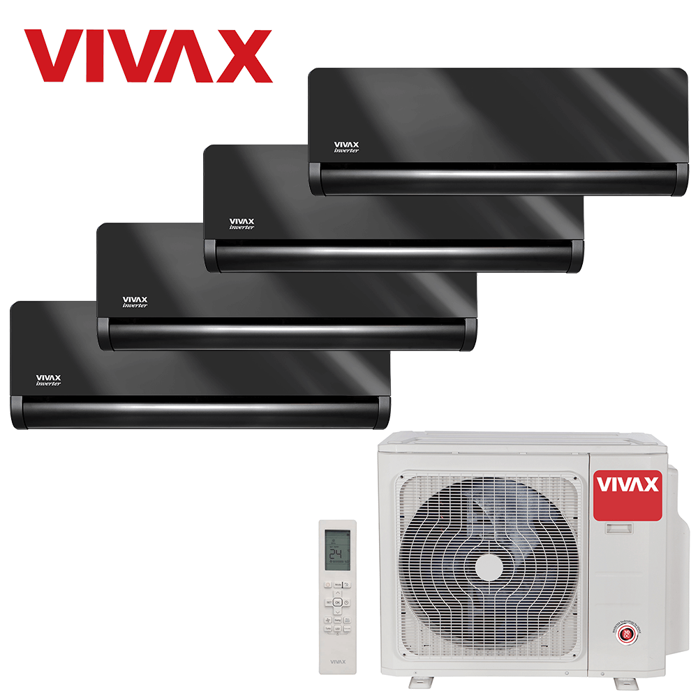 Aer conditionat multisplit Vivax 36000 BTU, 4 unitati H-design, 9+9+9+12 BTU, Gray Mirror