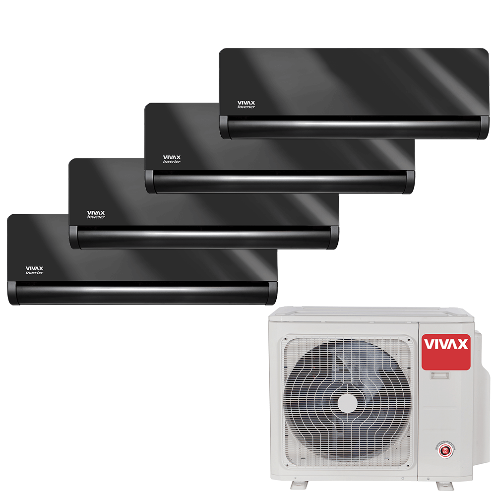 Aer conditionat multisplit Vivax 28000 BTU, 4 unitati H-design, 9+9+9+9 BTU, Gray Mirror
