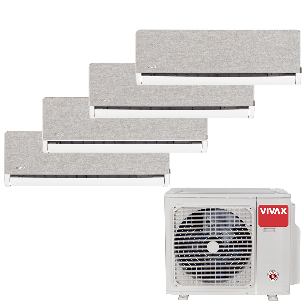 Aer conditionat multisplit Vivax 36000 BTU, 4 unitati H-design, 9+9+9+12 BTU, Silver