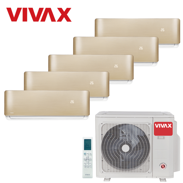 Aer conditionat multisplit Vivax 42000 BTU, 5 unitati R-design, 9+9+9+9+12 BTU, Gold