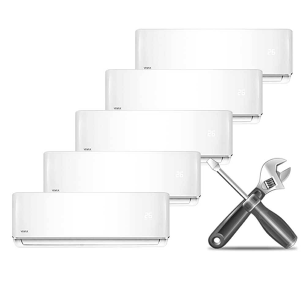 Montaj standard Aer Conditionat Multisplit cu 5 unitati interioare